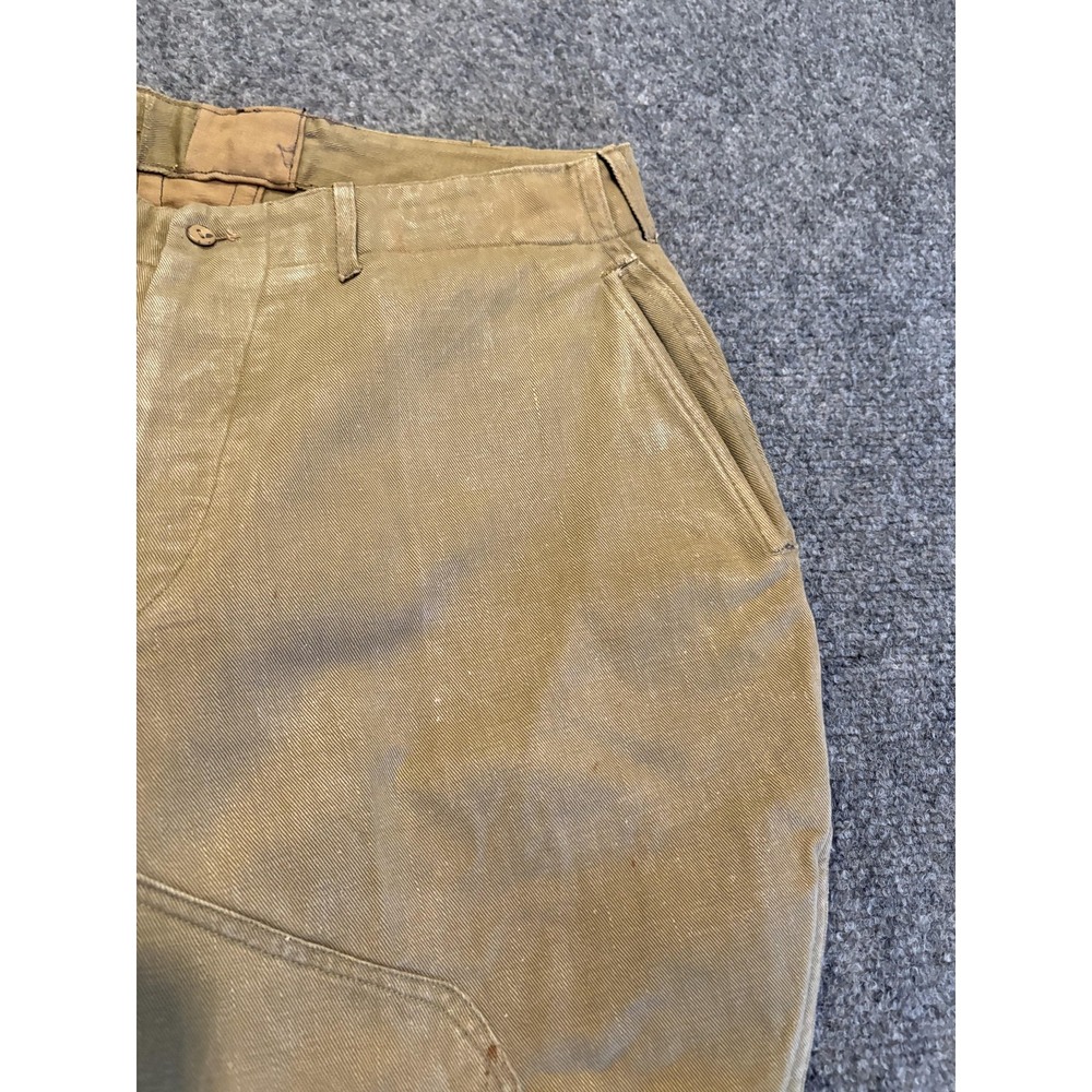 Vintage Jodhpur Pants Mens Medium Khaki Canvas Riding Breeches Button Leg 40s - Picture 5 of 14